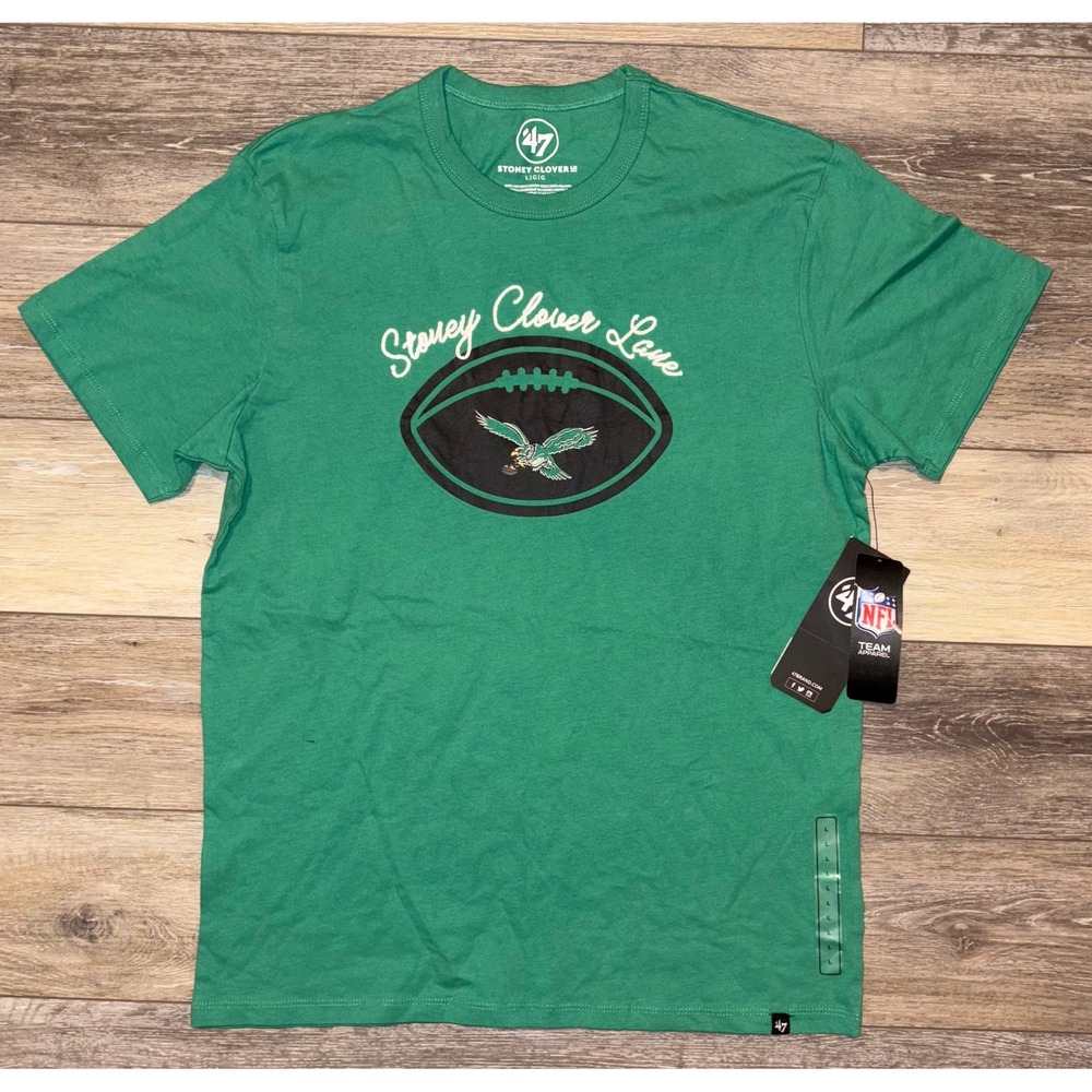 NWT Women's Philadelphia Eagles 47 Brand X Stoney Clover Lane Tee - Large -Green